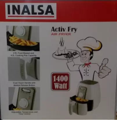 Inalsa Active Fry 4.2L Fry Light, Oil Free Cooking for Healthy Lifestyle, 2 Years Warranty, Air Fryer  (4.2 L) Inalsa Active Fry 4.2L Fry Light, Oil Free Cooking for Healthy Lifestyle, 2 Years Warranty, Air Fryer  (4.2 L)